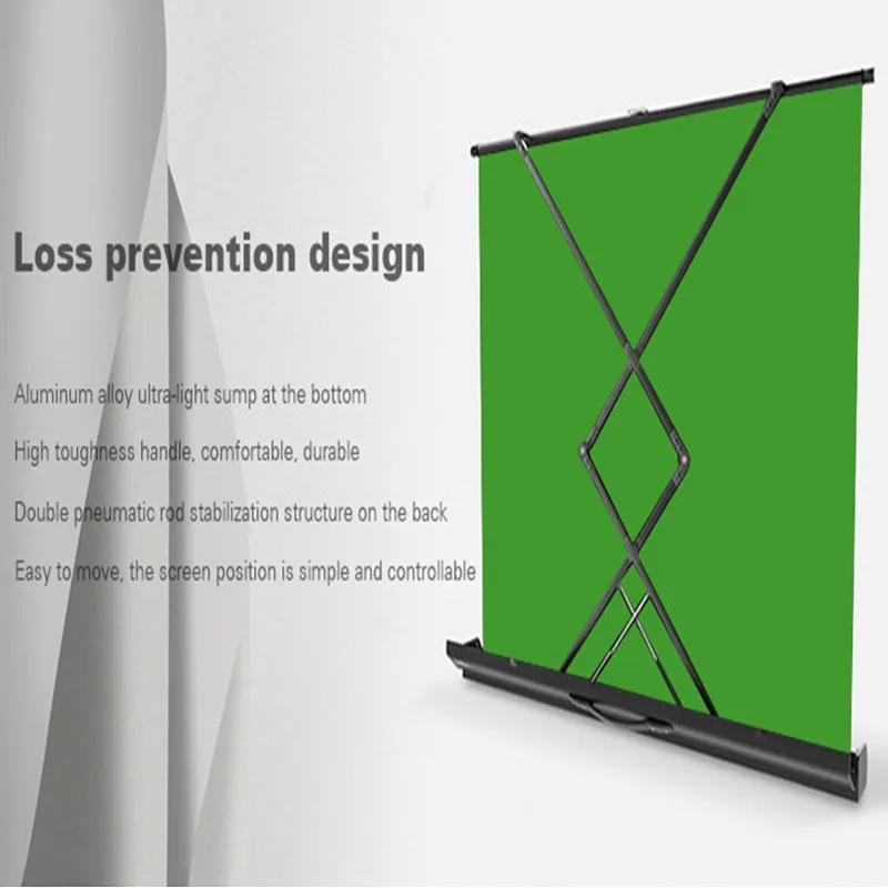 93" H X 60" W Manual Floor Rising Portable Green Stand Floor Projector Screen