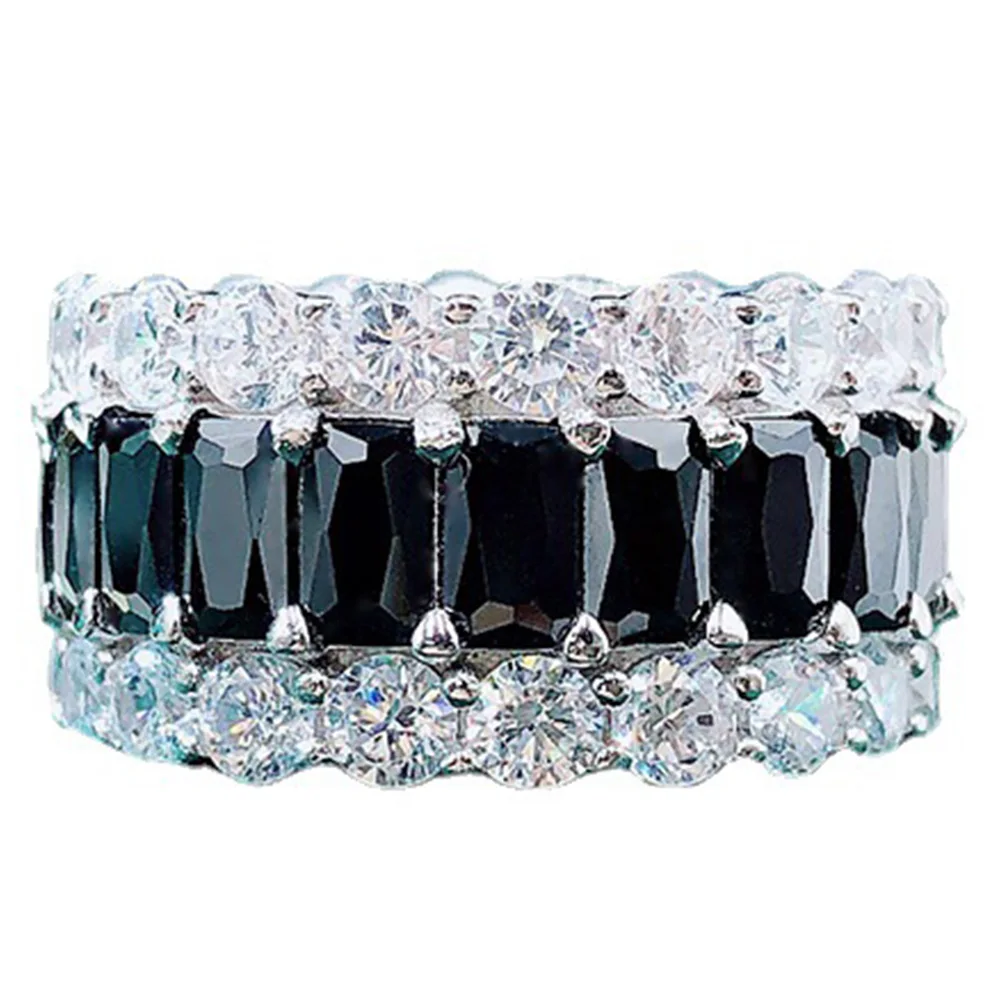 

925 Sterling Silver Gemstone Birthstone Engagement Wedding Band Cluster Ring Wholesale