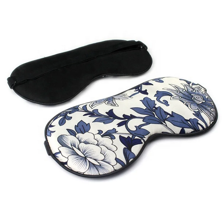 

100% soft silk eye mask comfortable eye cover with elastic band or adjust band, Customized color or print