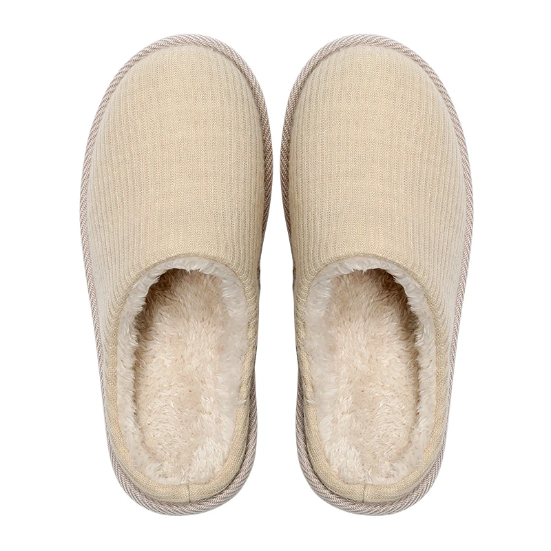 
Top quality Unisex pure colored wool massage slippers indoor shoes 