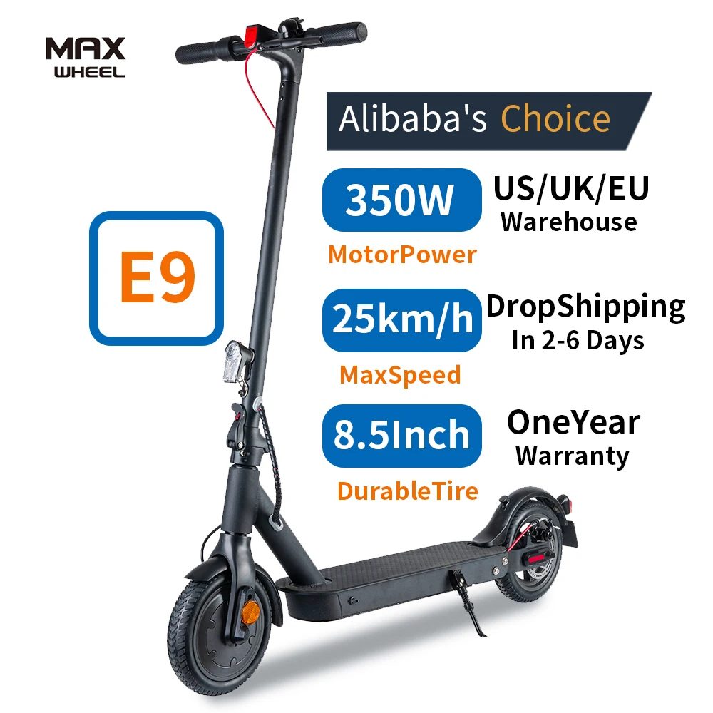 

Electric Scooter 2022 Newest Design 2 Wheels E9 ABE certificate 350w EU warehouse cheap hot sale adult scooter electric