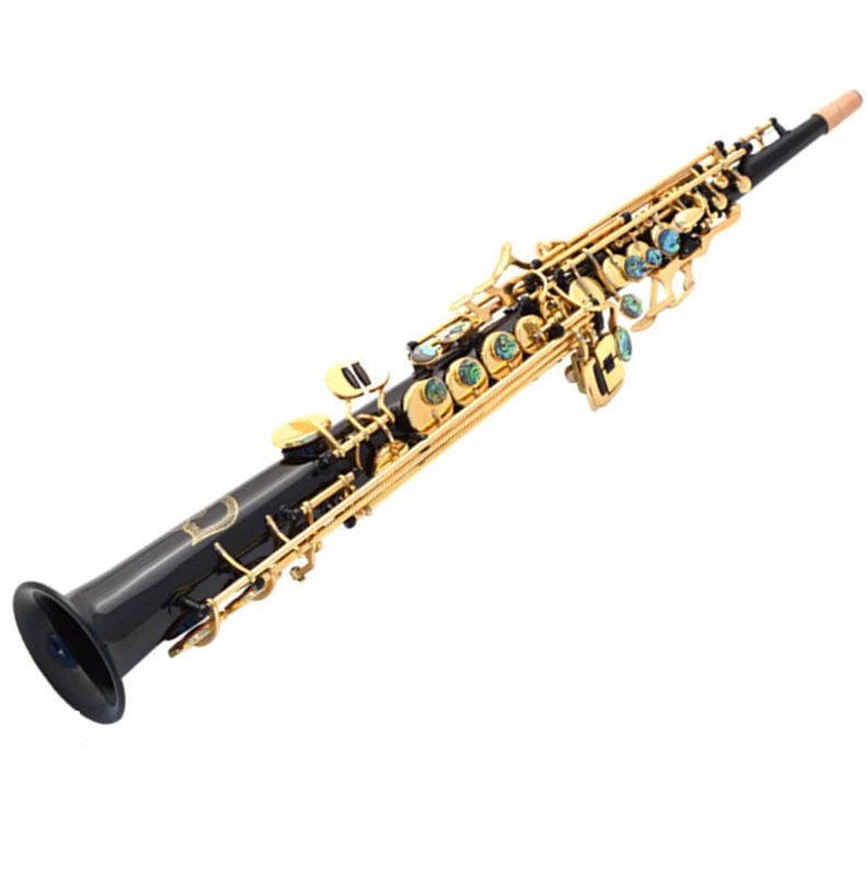 

Sax professional Black Nickel Gold Lacquer Good Quality Wind Instrument Soprano Saxophone Hotsale