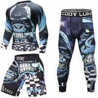 

Martial arts wear mma shorts men legging fitness wear long sleeve t shirt
