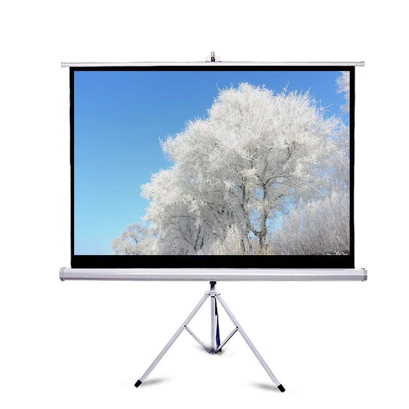 

Matt White HD Floor Bracket Foldable Stand Tripod Projector Screen For Home School