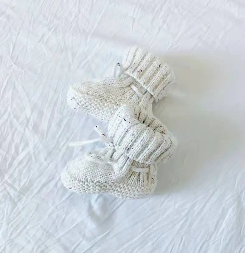 

Baby Shower Gift Cozy Knit Socks Newborn Crib Shoes Cotton Booties, Customized