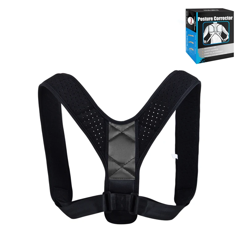 

neoprene upper back support posture corrector wholesale, Black