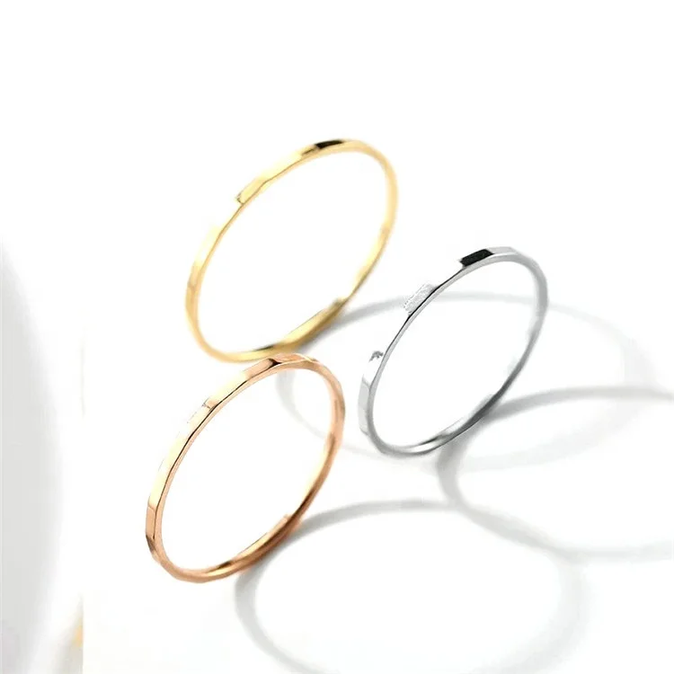 

Stainless steel jewelry IPG18K rose gold thin toe rings and little finger tail ring sets for women