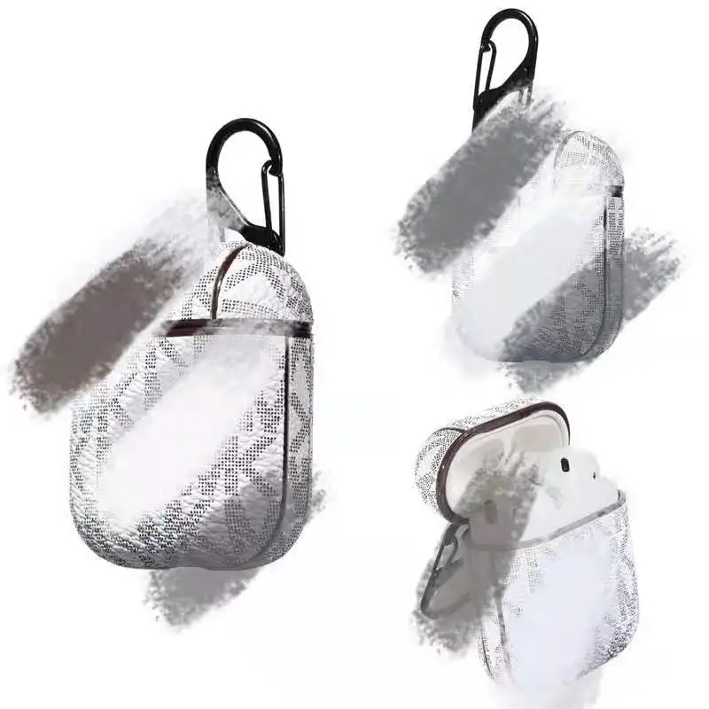 

New Designers Luxury Fashion PU Leather Protective Shockproof Cover Case Square Shape earphone case for Airpods 1 2 3 pro Case, Colorful