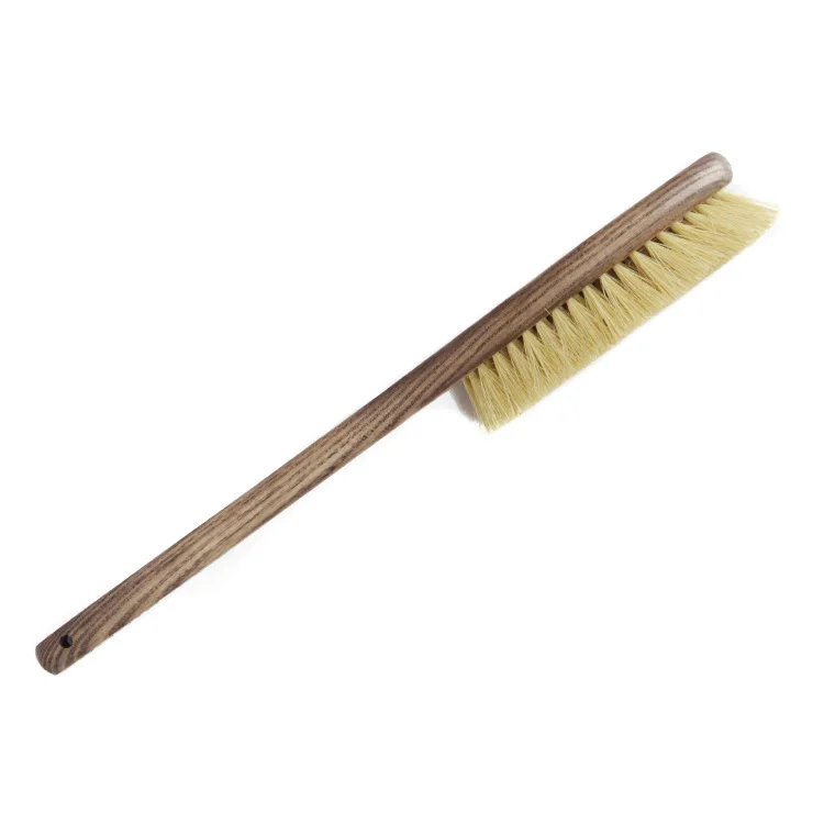 Private label ash soft sisal dry hard bristles natural long wood handle shower body massage bath brush set