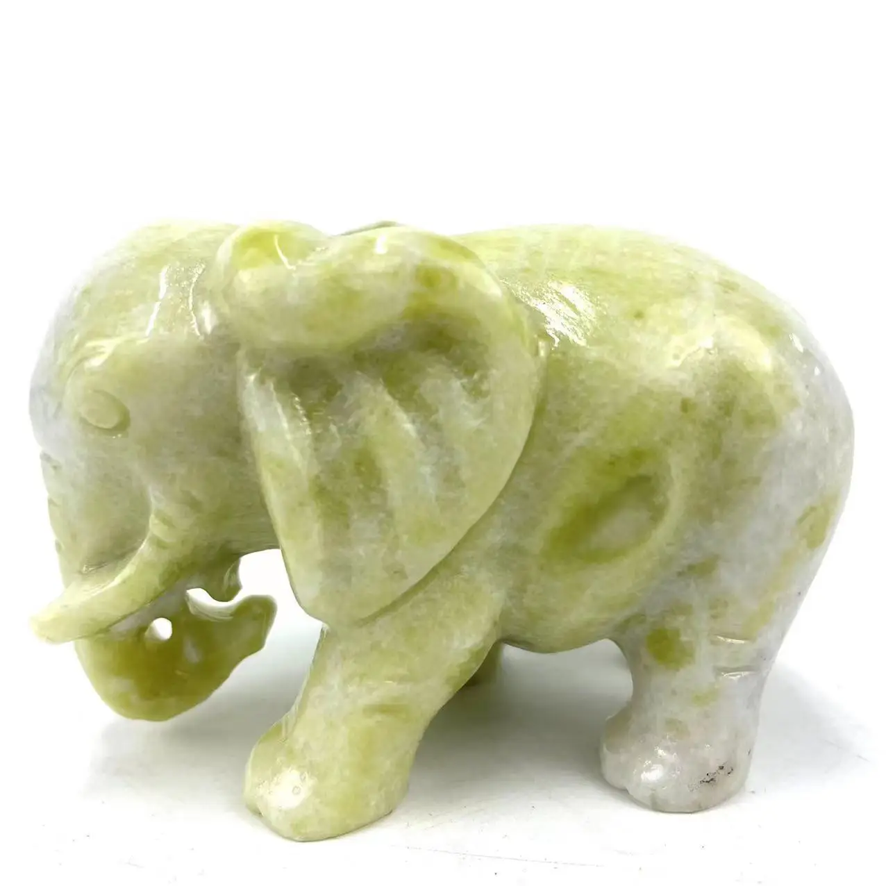 

Wholesale Cheap Price Hand Carved Natural Stone 12 cm Elephant XiuYan Jade For Decoration