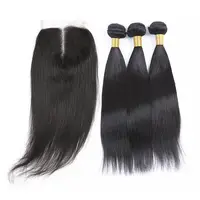 

best selling long human hair bundles with lace frontal closure