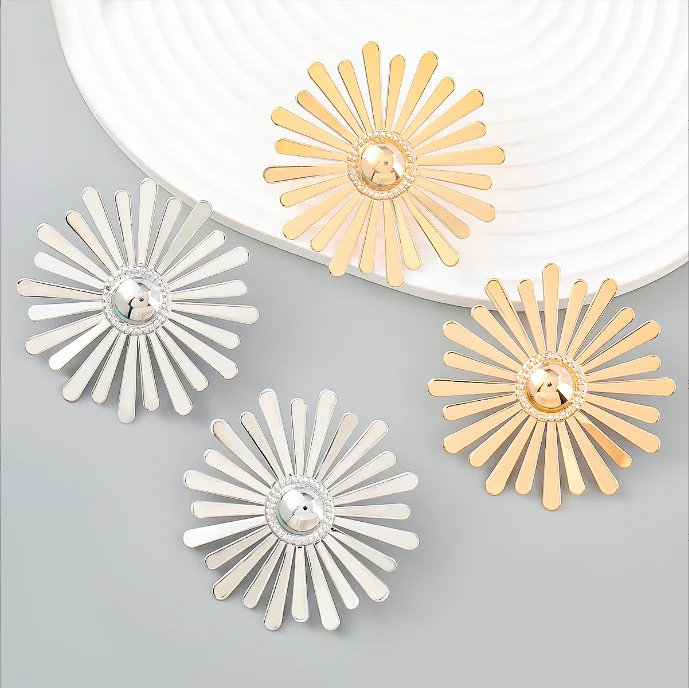 

Trendy Summer New ZA Earrings Vintage Gold color Daisy flower Earrings for Women Holiday Party Jewelry Accessories