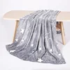 Grow in the dark super soft five star grey size super king moving blanket with logo