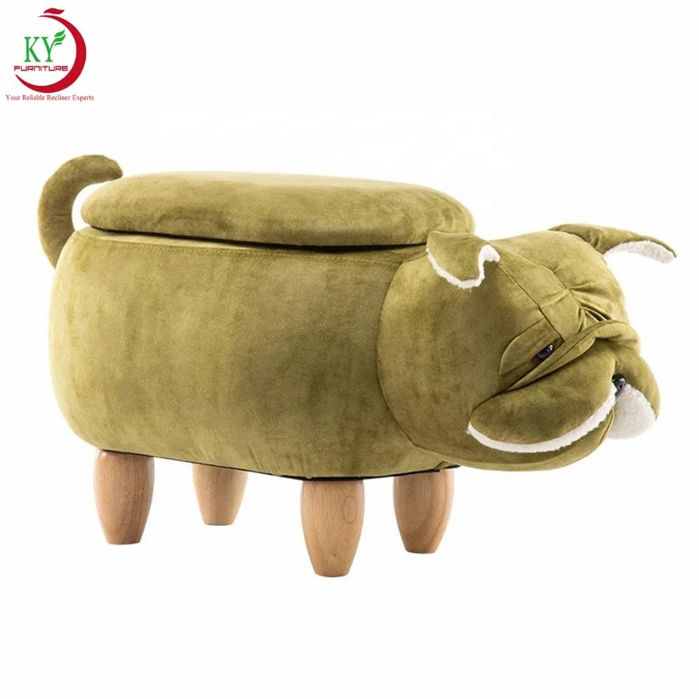 

JKY Furniture Animal Storage Stool Creative Solid Wood Changing Shoes Footstool