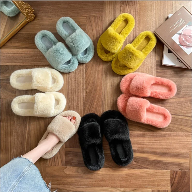 

New Arrival Luxury Women Fur Slipper, 2021 Winter hot sale lady slippers soft&comfortable lady shoes