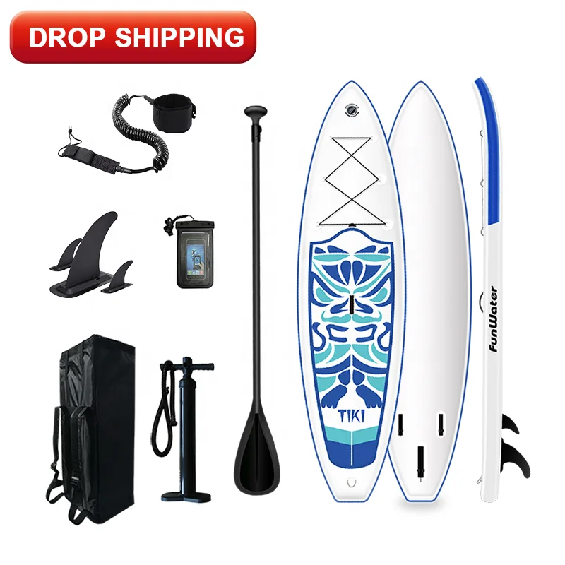 

FUNWATER drop shipping sup paddle board paddle surf inflatable quality surfboard standing paddle board, Blue and pink