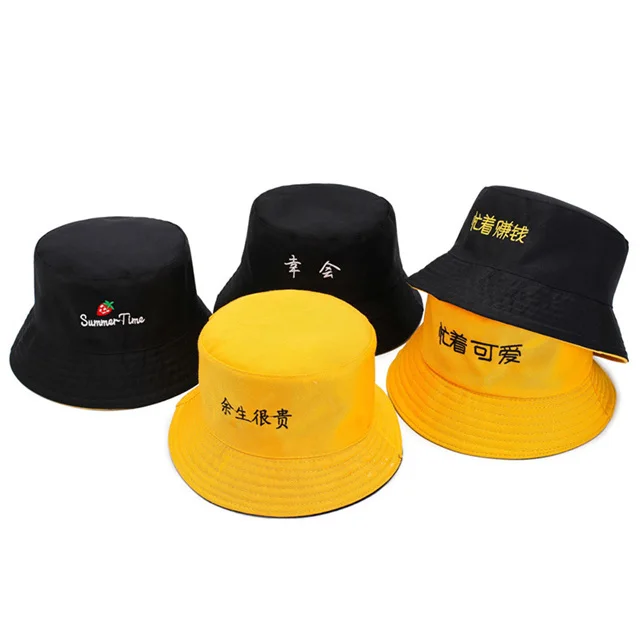 
OEM Logo Large Fishing Golf Tennis Colorful White Eco Fabric Recycled Children Bucket Hat 