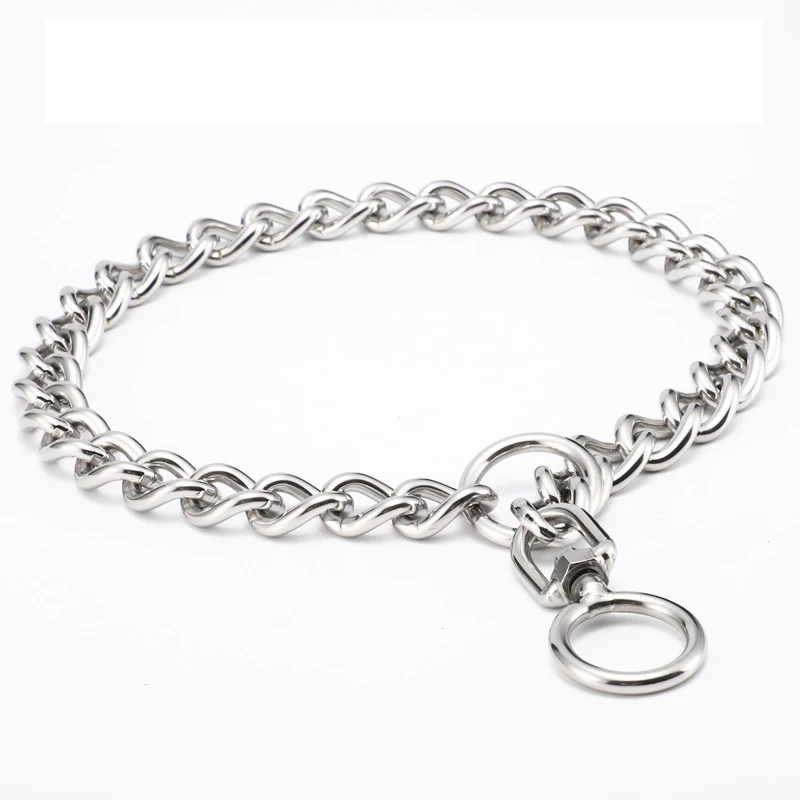 

Heavy Duty Stainless Steel Silver Cuban Link Dog Chain Collar