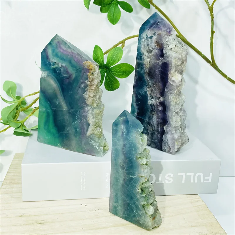 

New arrivals Gemstones rainbow fluorite crystal free form tower quartz tower for fengshui