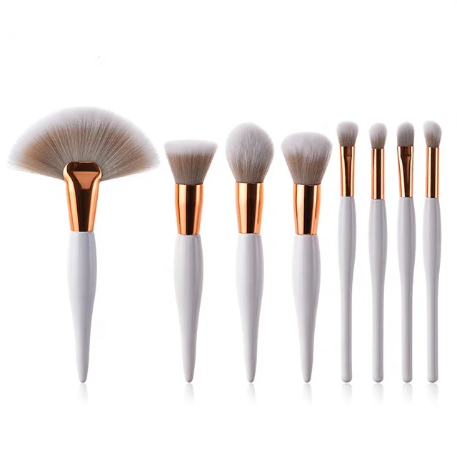 

Eyeshadow Brush Kit Cute Makeup Brush Set White and Gold Makeup Brushes
