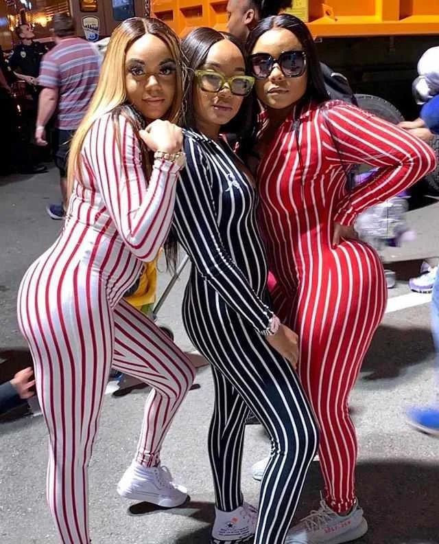 

2020 American Hot Selling Fall Winter Sexy Sports Siamese Trousers Striped Jumpsuit, Customized color