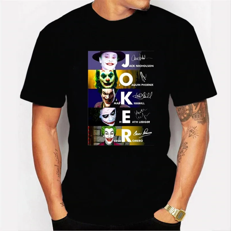 

Wholesale New Men t shirts Joker Joaquin Phoenix 2019 T Shirt Movies Inspired Jack Mark Heath Jokers Tee Black Friday T-Shirt