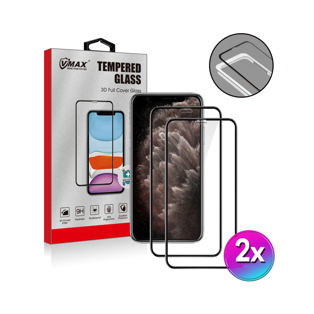 

2 pack Mobile Film for iPhone 11 Pro Max 3d Tempered Glass Screen Protector