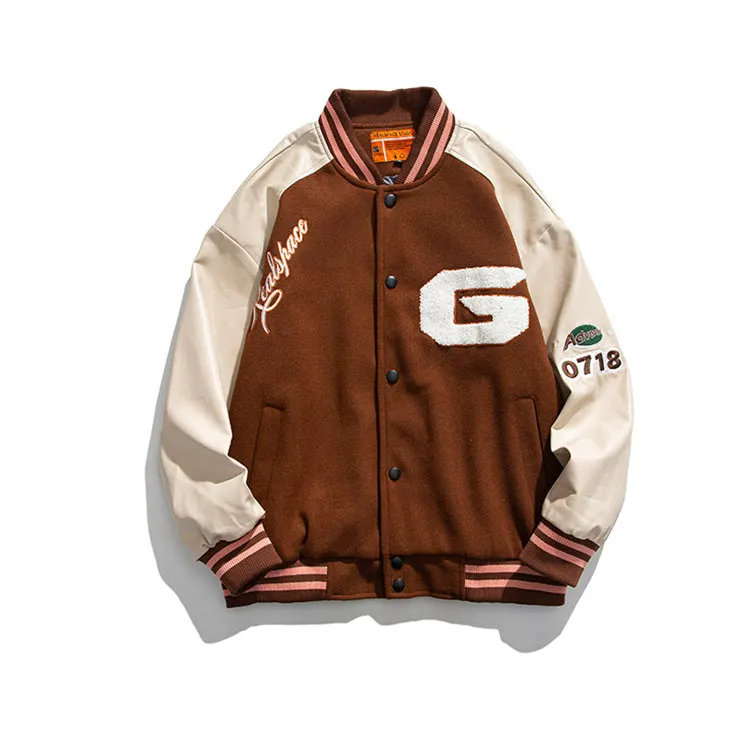 

EVERLAND OEM Chaqueta de primavera plus size men's varsity jackets letter man veste de printemps polyester baseball jacket