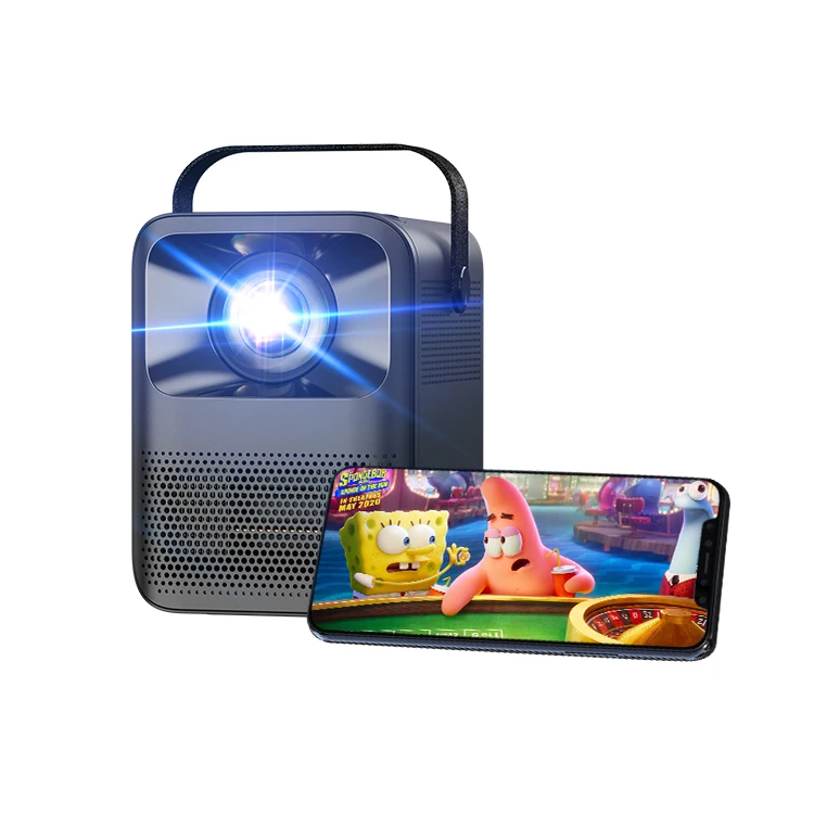 

Sainyer Y1 LED Projector Built-in Speaker Smart Android Mini Projector Full HD 1080P Home Theatre movie projector, Black