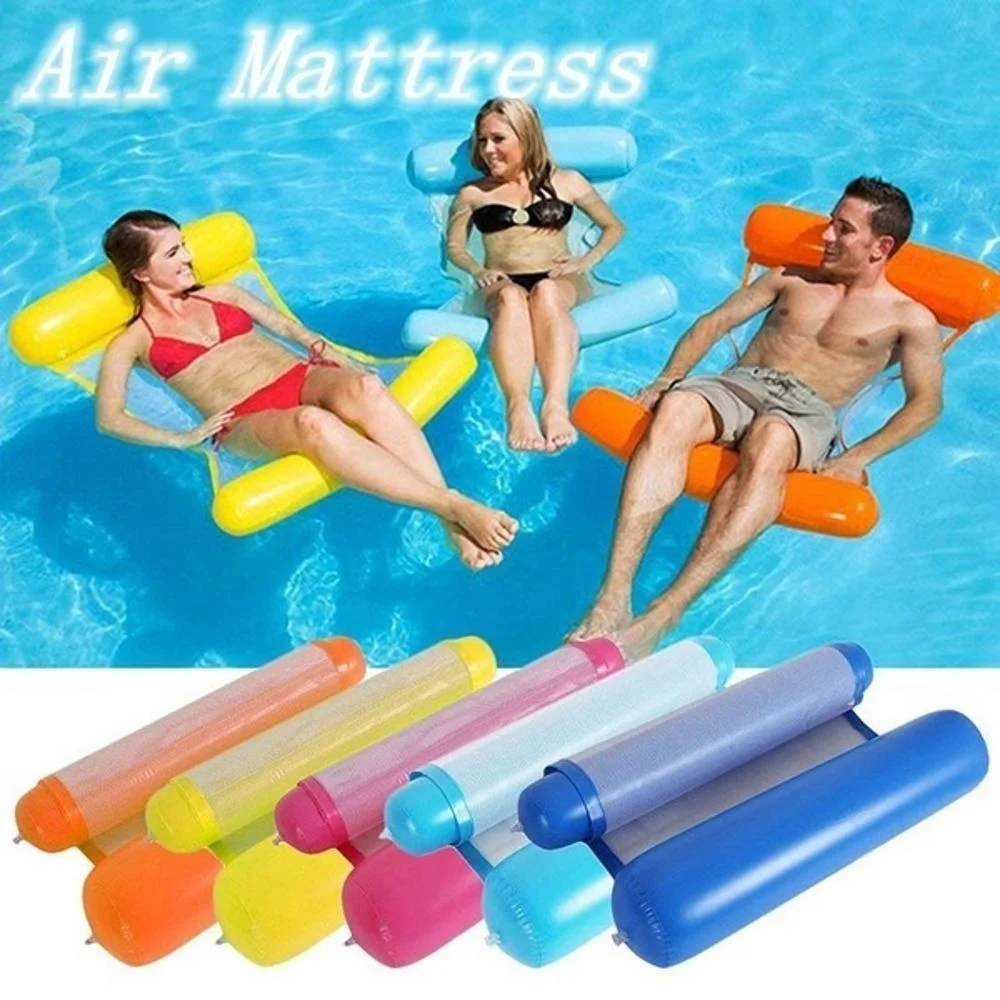 

Summer Inflatable Floating Row Pool Air Mattresses Beach Foldable Swimming Pool Chair Hammock Water Sports Piscina 130*73CM