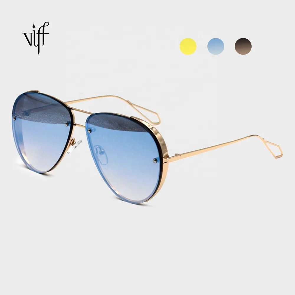 

VIFF HM17269 Brand Alloy Aviation Sunglasses Gradient Sun Glasses Female Metal Oval Shades Fashion Sunglasses Women UV400 PC