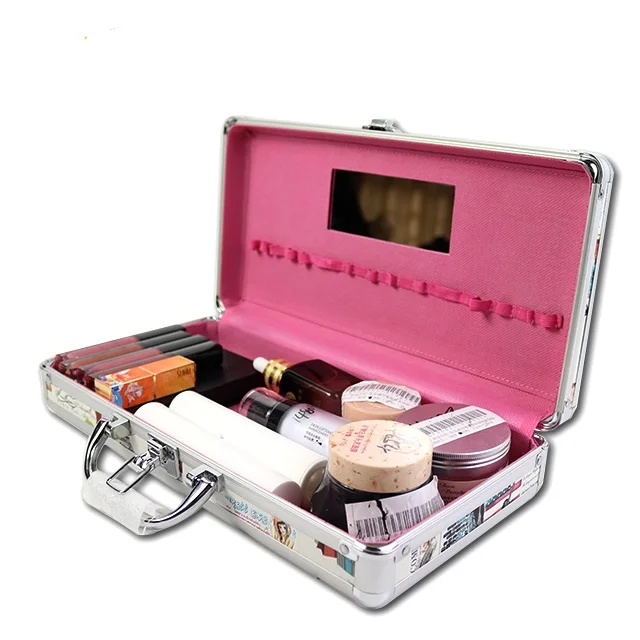 Artist Makeup Carrying Case High Quality Vanity Cases Aluminum Cosmetic Train Case Make Up