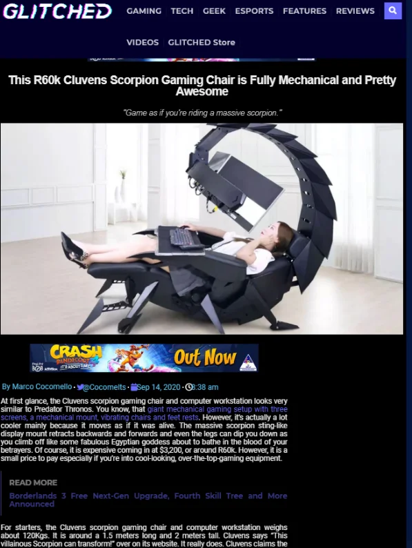 Blue R60k clivens scorpion gaming chair price Secretlab Design