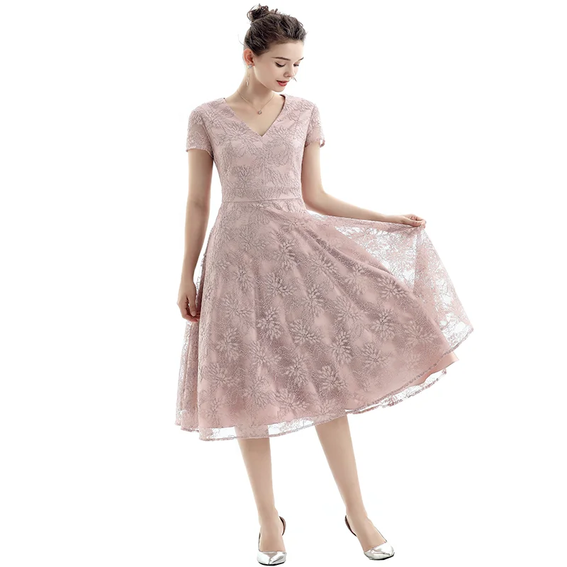 

D062-1 flower long dress Summer High Quality Fashion Elegant embroidery Evening Office casual dresses