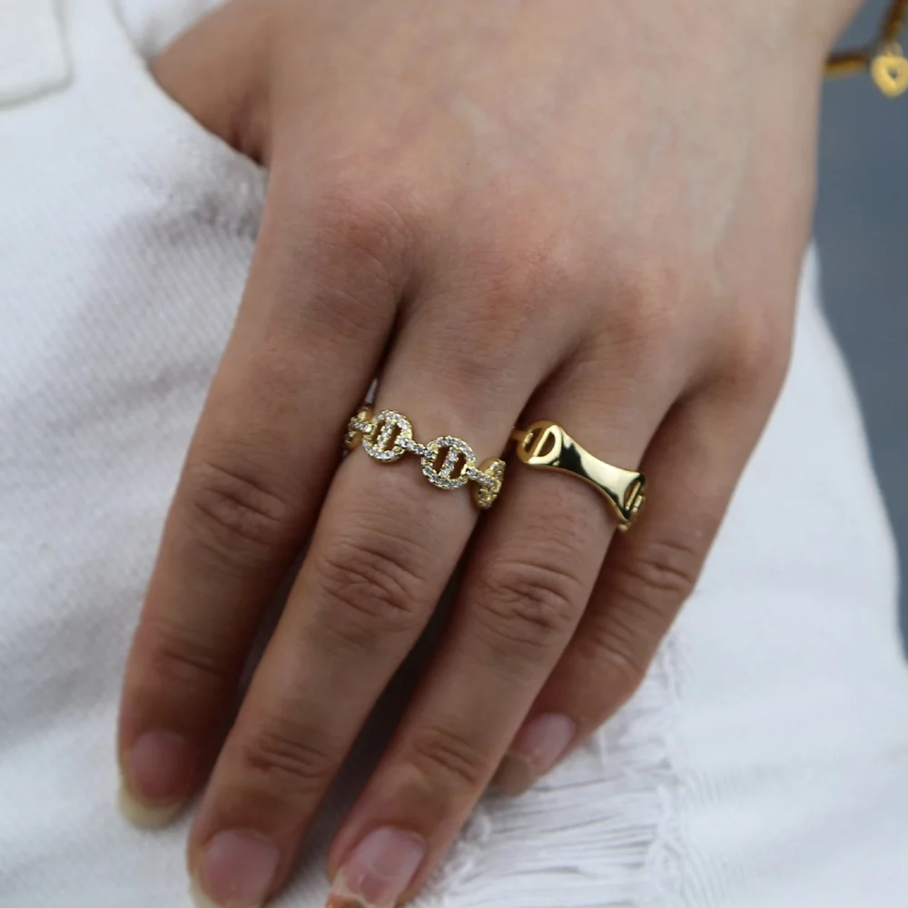 

New styles women gold color horse bit snaffle bit ring new fashion ring for women party jewelry gift ID RING