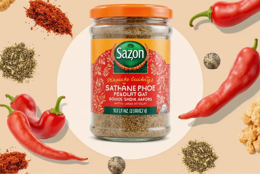 Three different brands of organic sazon displayed together