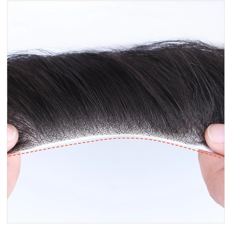 

Men Toupee V Loop Front Hairline Hair Replacement Thin Skin PU Men Wigs 100% Human Hair Piece