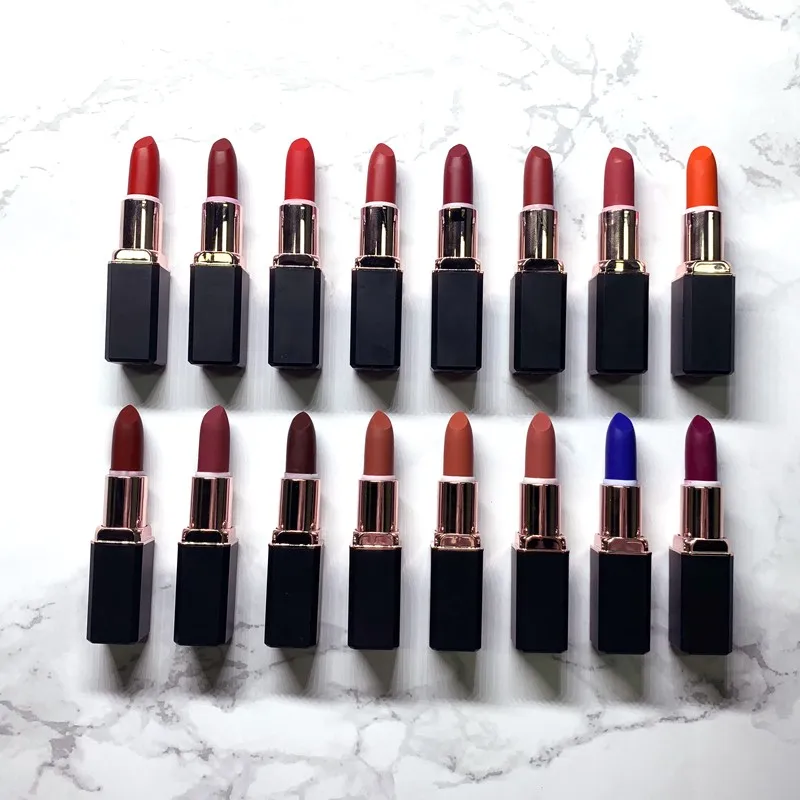 

Black Square Vegan Kiss Proof Creamy Lip Stick matte Lipsticks Private Label, 16 colors