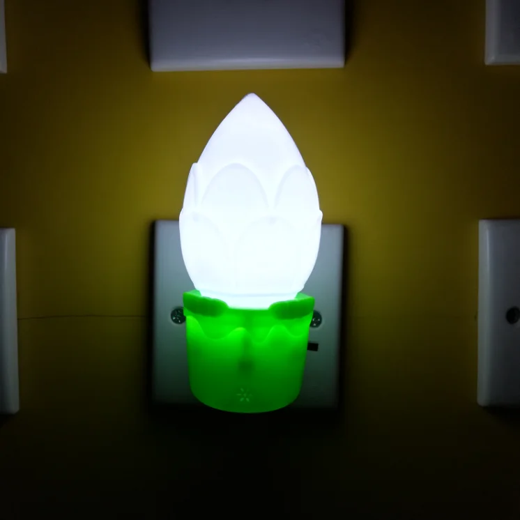 OEM W013  Pretty flower shape  16SMD mini switch plug in wall lamp led night light