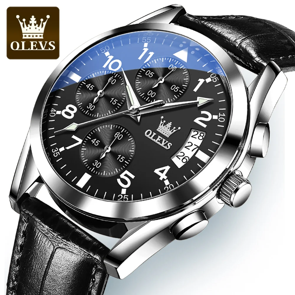 

OLEVS 2878 New High Quality silicone Strap Watches Men Chronograph Sport Watches Quartz Wristwatch