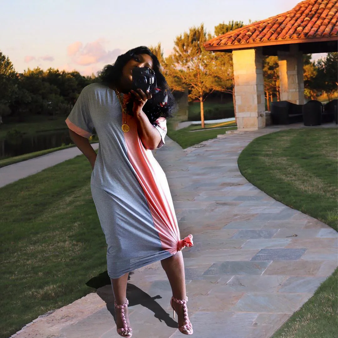 
KEYIDI Wholesale fat lady tie-dye printed straight sexy sling long dresses plus size dress women 