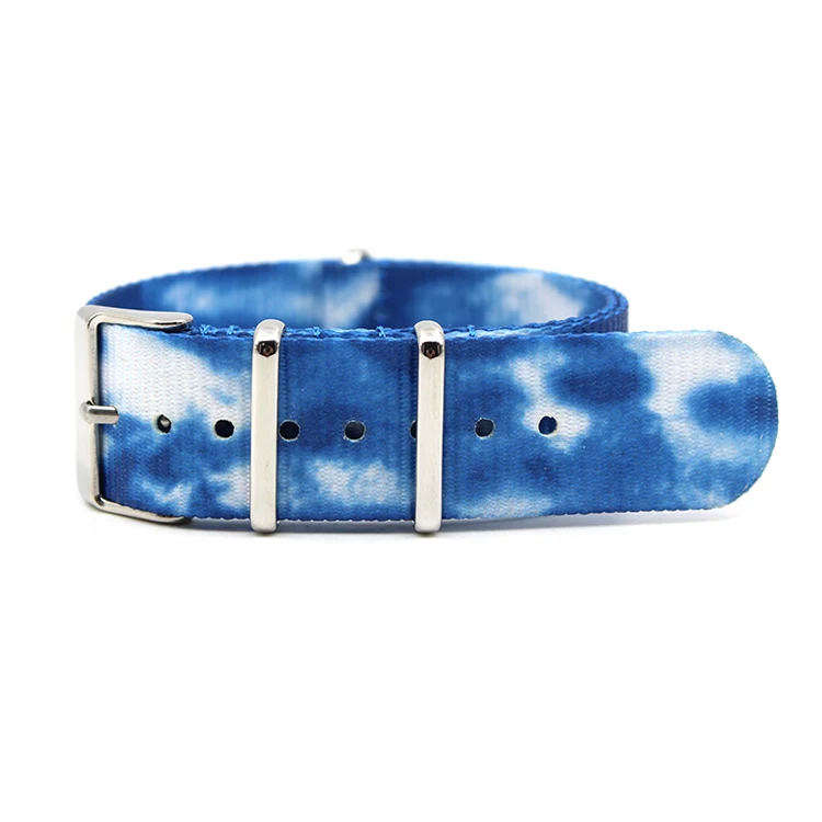 

Fashionable Blue Cloud Pattern High Quality Men Watch Strap Nato Band