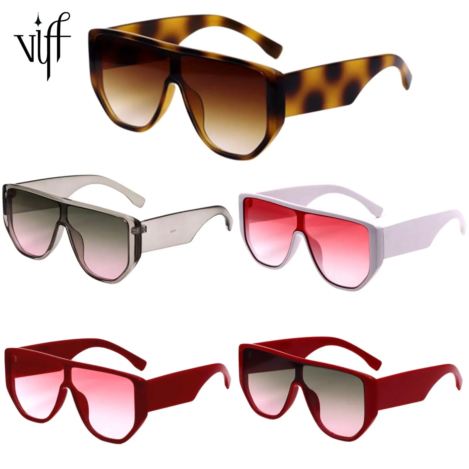 

VIFF HP20601 Fashion Style Hot Sale Retro Vintage Man Mens River Women uv400 Flat Top Oversized Sunglasses Sun Glasses 2021