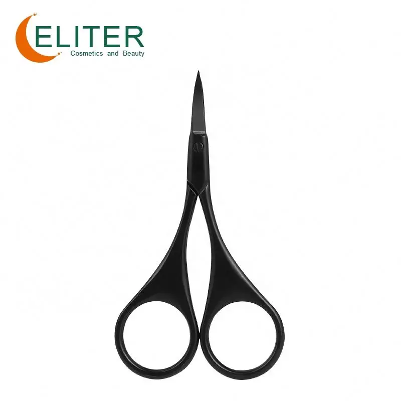 

Amazon Hot Sell In Stock Black Sharp Blade Stainless Steel Manicure Scissors Cuticle Scissors With Fine Point Curved Blade