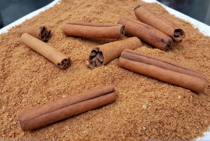Close-up of a spice jar with Ceylon cinnamon