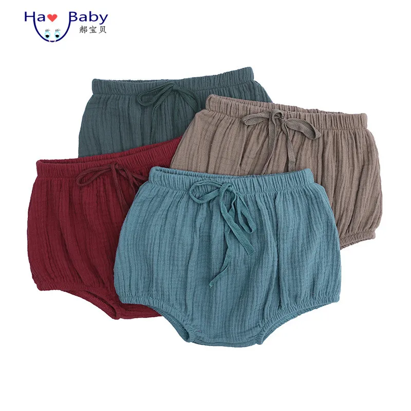 

Hao Baby 2020 Children Clothing New Double-layer Cotton And Linen Triangle Bread Pants Shorts Baby Feet Shorts Pants, Nature