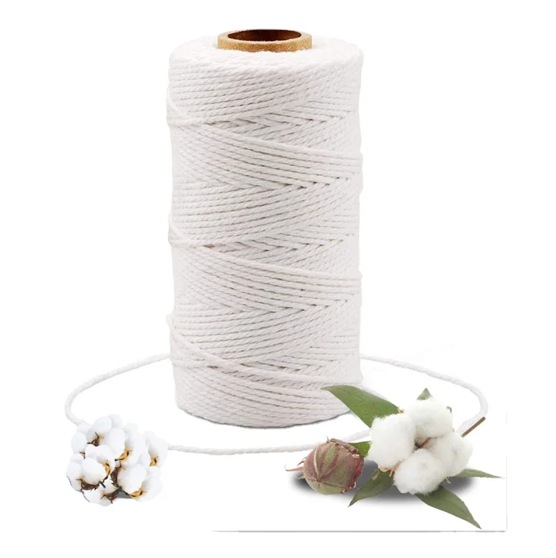 

Tailai Twine Cone Cotton Baker Twine Spool White Twine String for Craft and Gift Wrapping 2mm 328 Feet