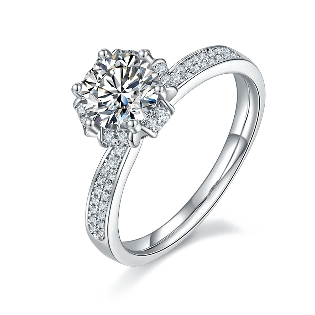 

Exquisite Romantic Wishing Well 1ct Moissanite Silver Ring 925 Rings For Girls