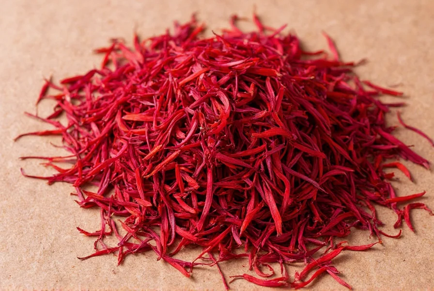 Saffron threads next to measuring spoon showing proper culinary portion size
