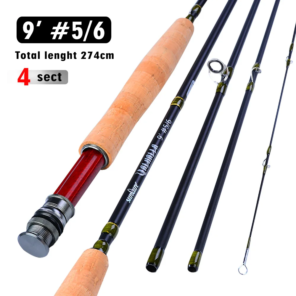 

High Carbon Road Fishing Rods Fishing 4 Section 2.43m 2.74m 8ft#3/4 9ft#5/6 Fly Fishing Rods Joran Pancing Olta Cana De Pescar, 1colors
